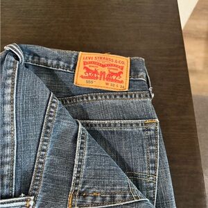 Levi's Medium Blue Denim Jeans with Tan Leather Patch